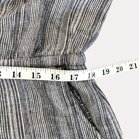 Kelly Renée Sleeveless Striped Romper Jumpsuit Drawstring Waist Pockets Size L - Picture 11 of 14